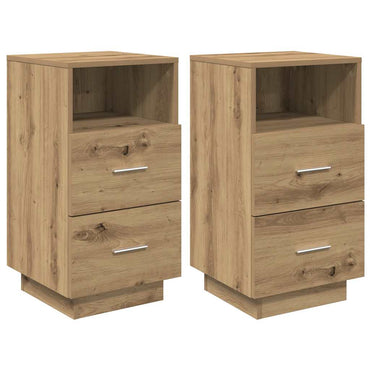 vidaXL Tables de chevet 2 pcs avec 2 tiroirs Chêne artisanal 36x36x68 cm