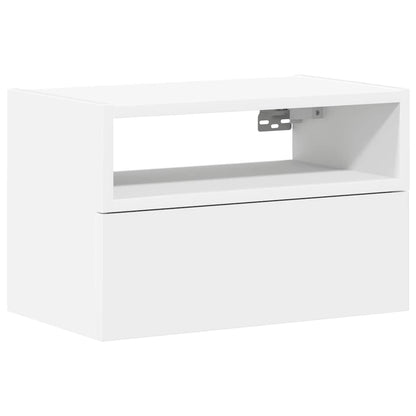 vidaXL Table de chevet murale Blanc 45x26x28,5 cm