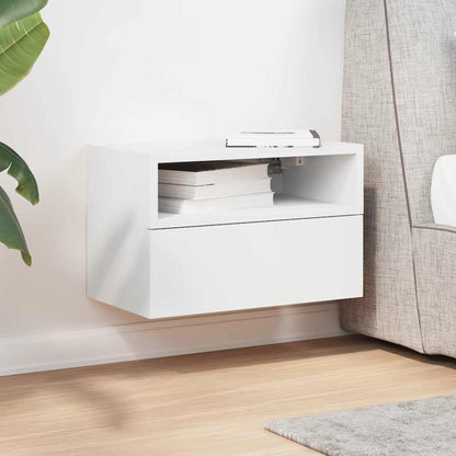 vidaXL Table de chevet murale Blanc 45x26x28,5 cm