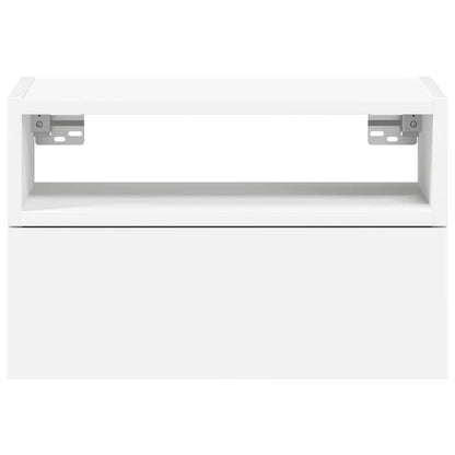 vidaXL Table de chevet murale Blanc 45x26x28,5 cm