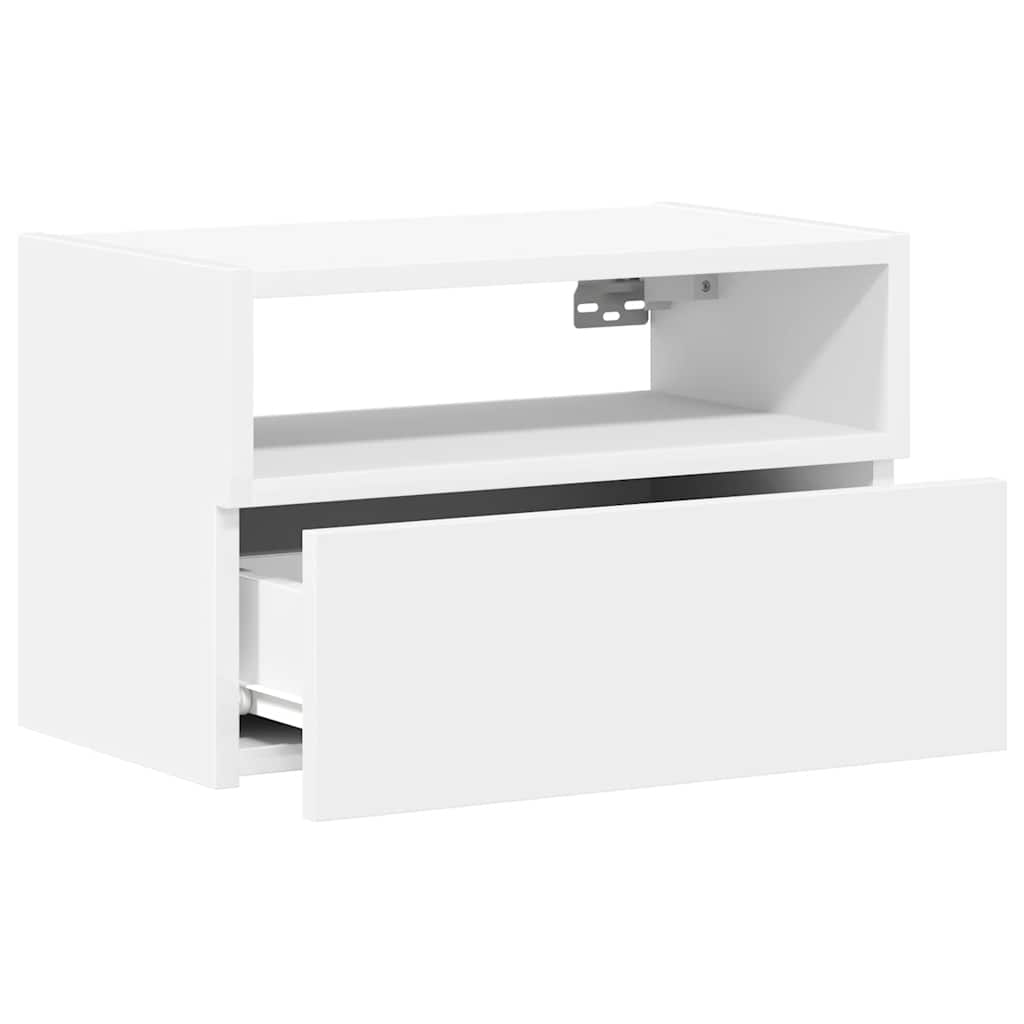 vidaXL Table de chevet murale Blanc 45x26x28,5 cm