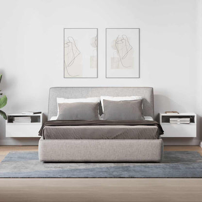 vidaXL Tables de chevet murales 2 pcs Blanc 45x26x28,5 cm