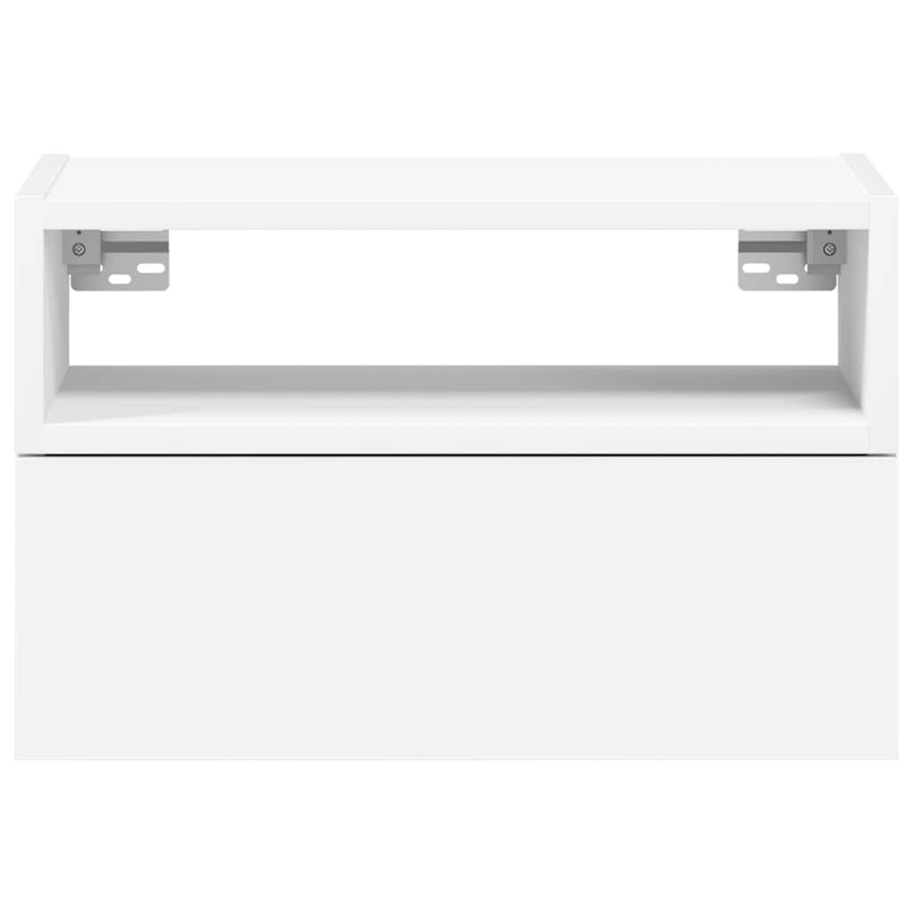 vidaXL Tables de chevet murales 2 pcs Blanc 45x26x28,5 cm