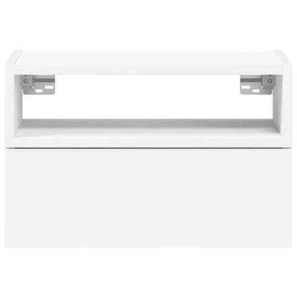 vidaXL Tables de chevet murales 2 pcs Blanc 45x26x28,5 cm