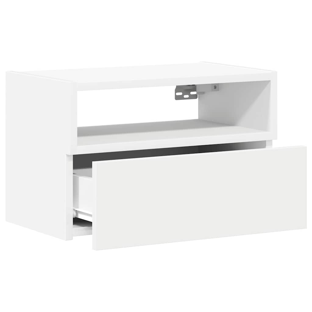 vidaXL Tables de chevet murales 2 pcs Blanc 45x26x28,5 cm