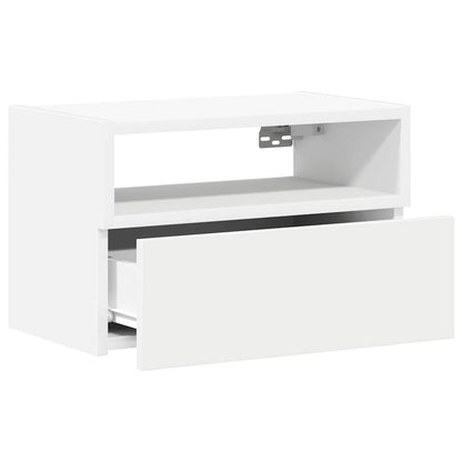 vidaXL Tables de chevet murales 2 pcs Blanc 45x26x28,5 cm