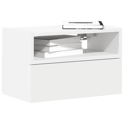 vidaXL Tables de chevet murales 2 pcs Blanc 45x26x28,5 cm