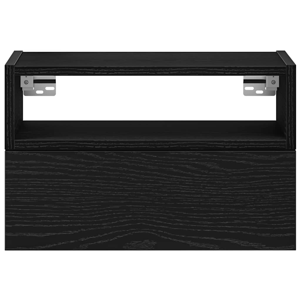 vidaXL Wand-Nachttisch Schwarz 45x26x28,5 cm