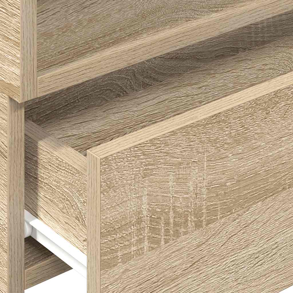 vidaXL Wand-Nachttische 2 Stk. Sonoma-Eiche 45x26x28,5 cm