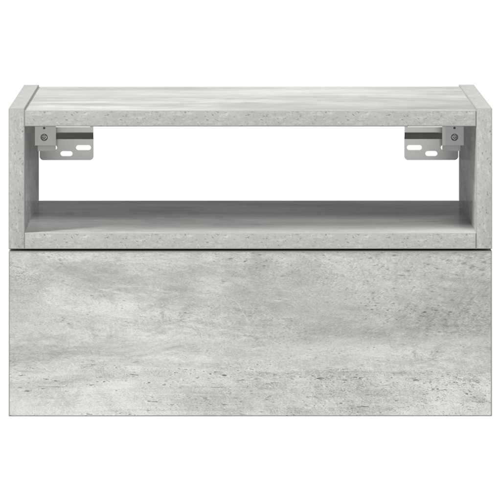 vidaXL Wand-Nachttische 2 Stk. Betongrau 45x26x28,5 cm