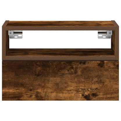 vidaXL Tables de chevet murales 2 pcs Chêne fumé 45x26x28,5 cm
