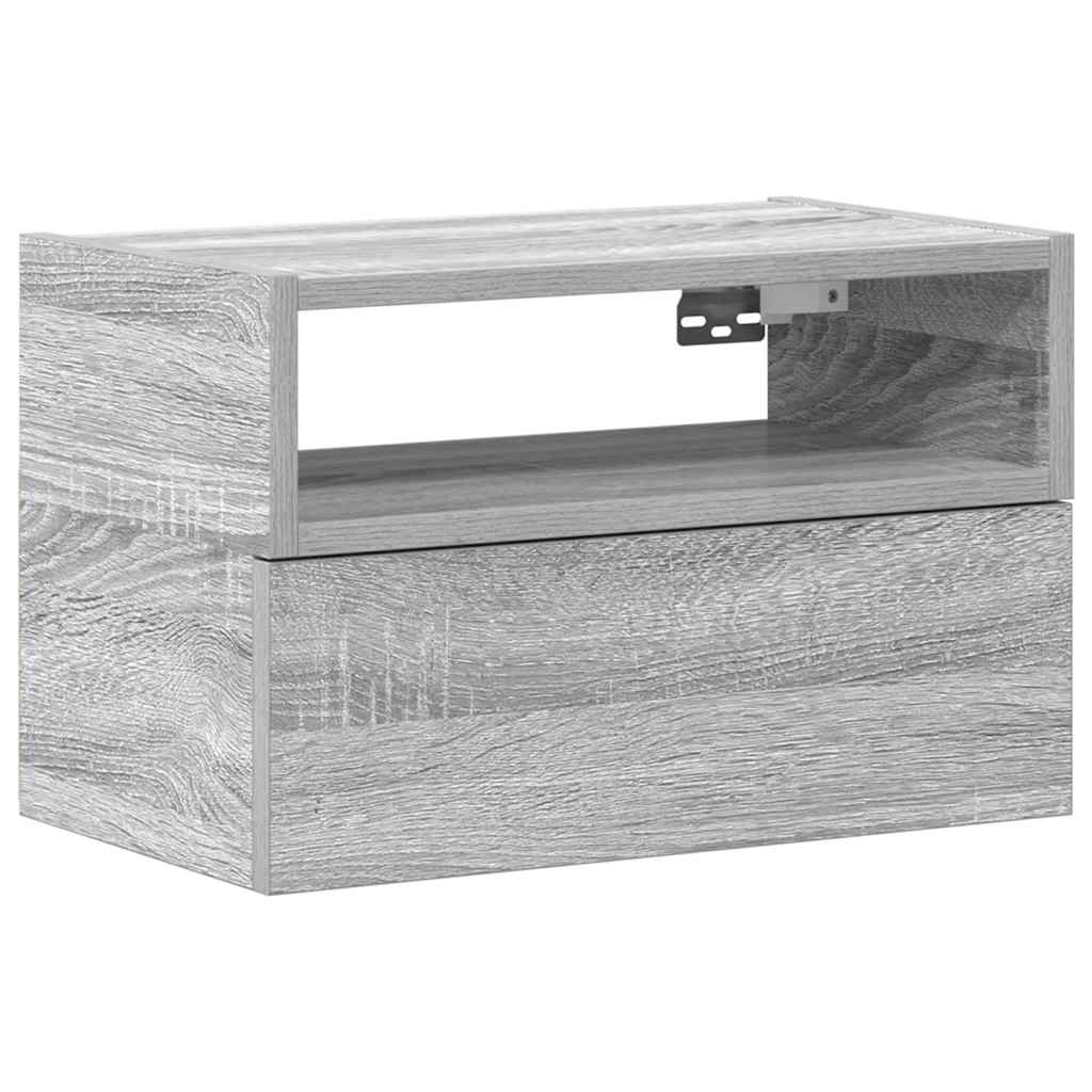 vidaXL Chevet mural gris Sonoma 45x26x28,5 cm