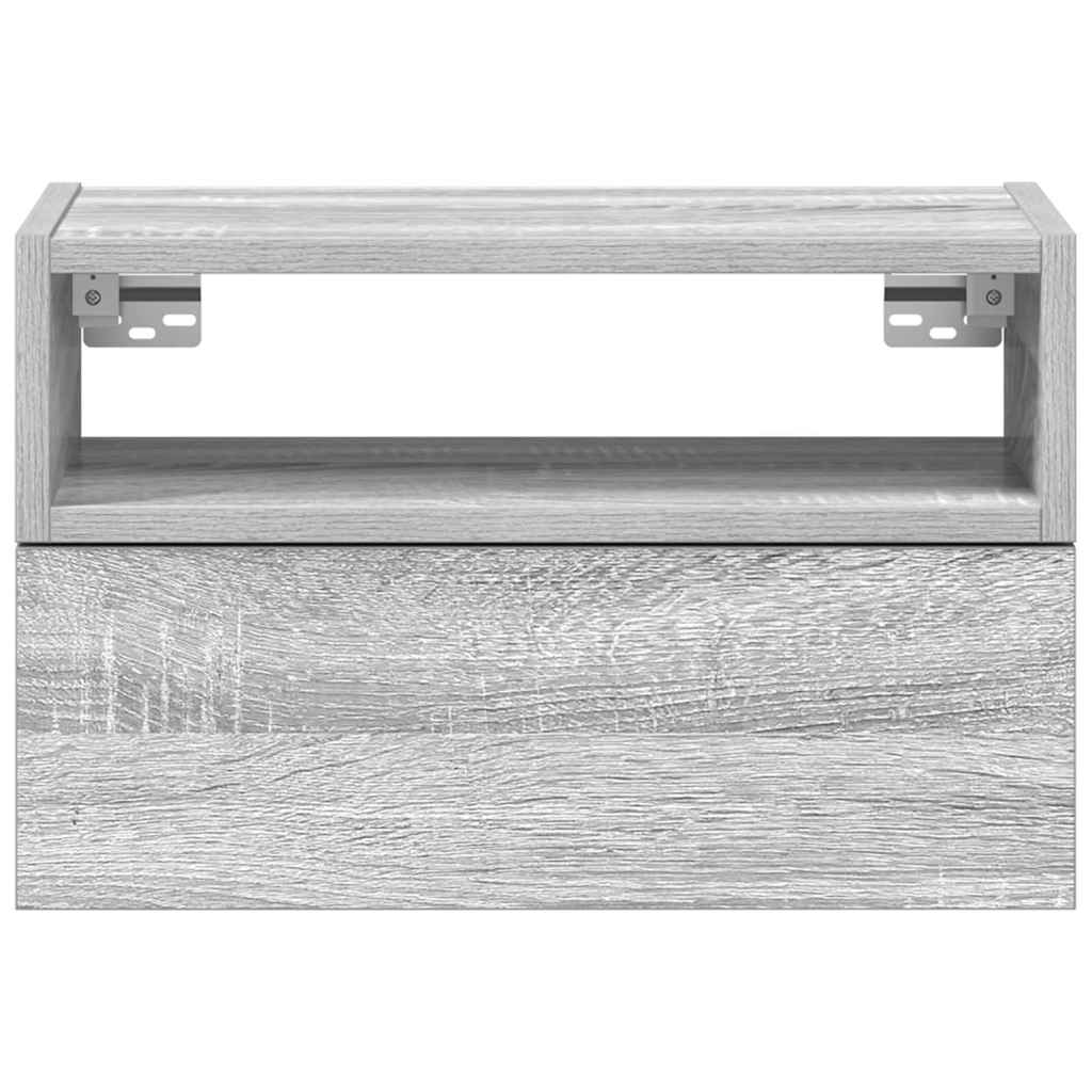 vidaXL Chevet mural gris Sonoma 45x26x28,5 cm