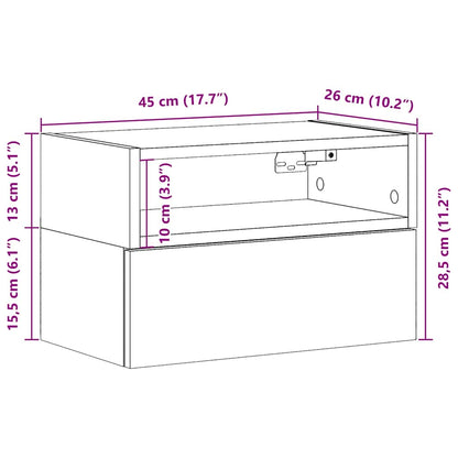 vidaXL Chevet mural gris Sonoma 45x26x28,5 cm