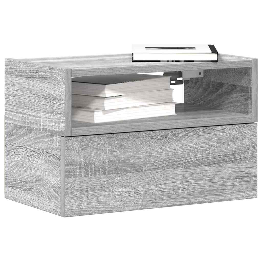 vidaXL Chevet mural gris Sonoma 45x26x28,5 cm