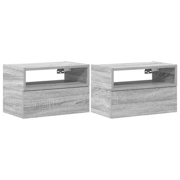 vidaXL Tables de chevet murales 2 pcs Gris Sonoma 45x26x28,5 cm