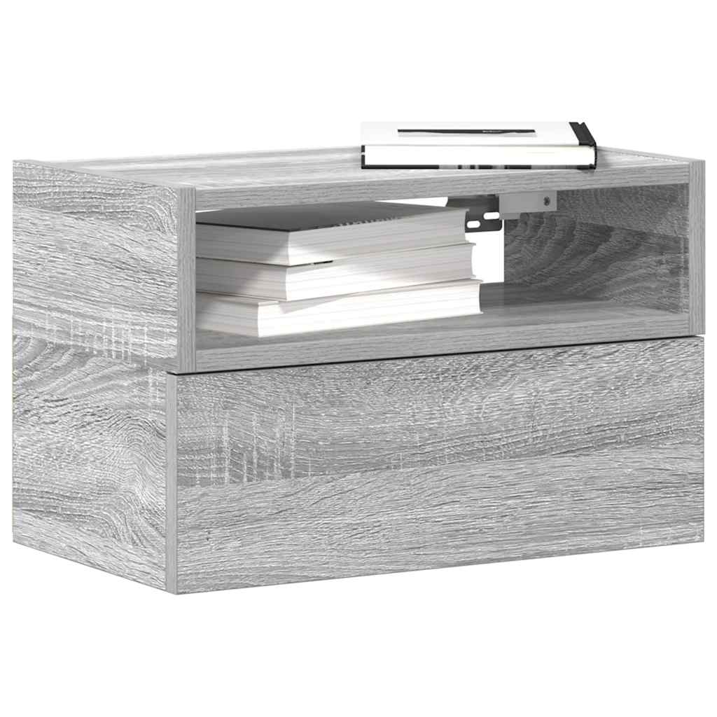 vidaXL Tables de chevet murales 2 pcs Gris Sonoma 45x26x28,5 cm