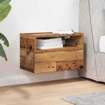 vidaXL Table de chevet murale aspect bois de récupération 45x26x28,5 cm