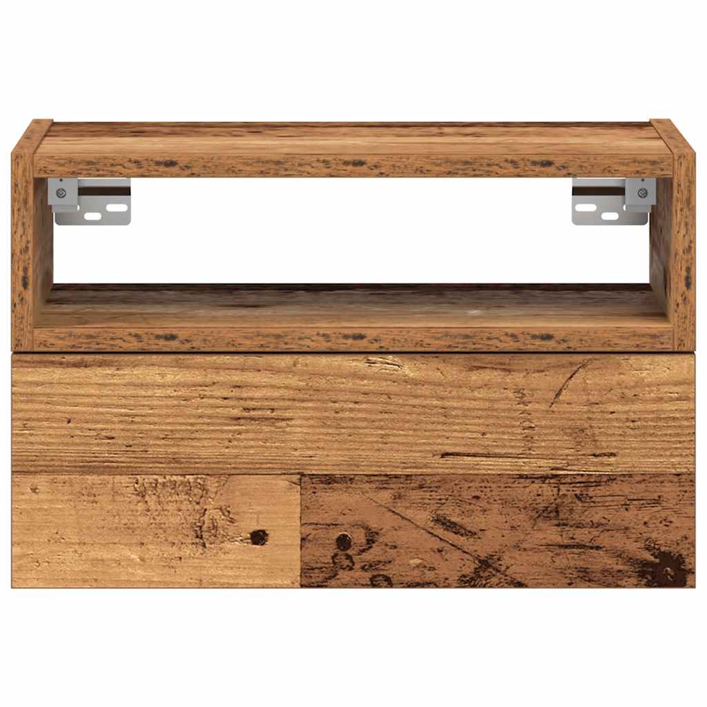 vidaXL Table de chevet murale aspect bois de récupération 45x26x28,5 cm