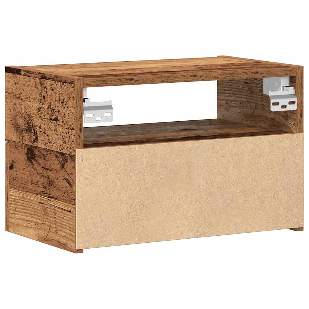 vidaXL Table de chevet murale aspect bois de récupération 45x26x28,5 cm