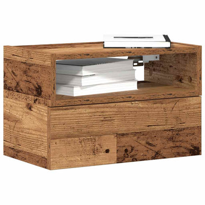 vidaXL Table de chevet murale aspect bois de récupération 45x26x28,5 cm