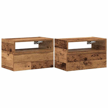 vidaXL Tables de chevet murales 2 pcs aspect bois de récupération 45x26x28,5 cm