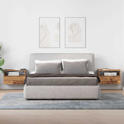 vidaXL Tables de chevet murales 2 pcs aspect bois de récupération 45x26x28,5 cm