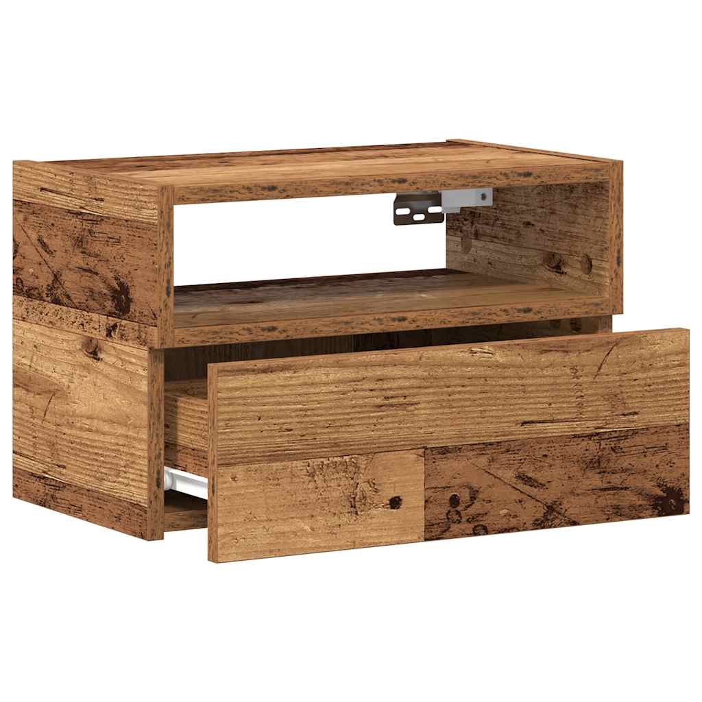 vidaXL Tables de chevet murales 2 pcs aspect bois de récupération 45x26x28,5 cm