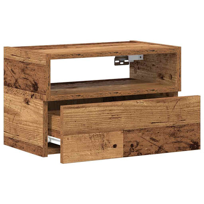 vidaXL Tables de chevet murales 2 pcs aspect bois de récupération 45x26x28,5 cm