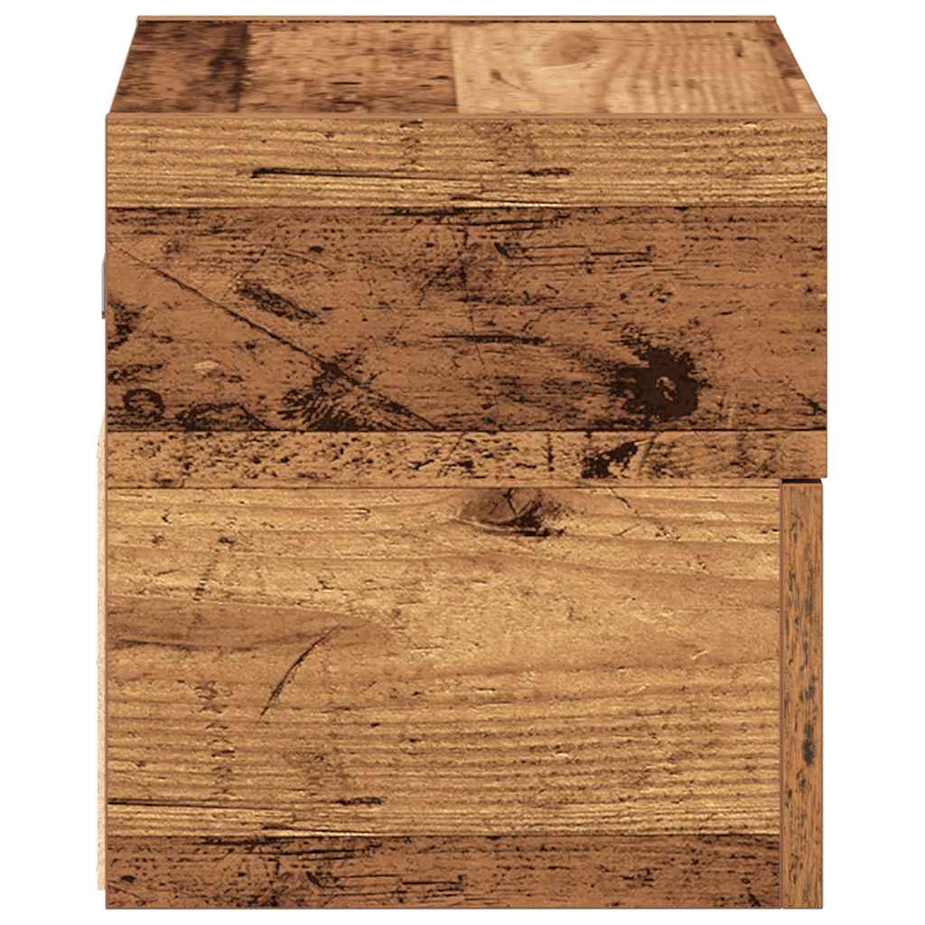 vidaXL Tables de chevet murales 2 pcs aspect bois de récupération 45x26x28,5 cm