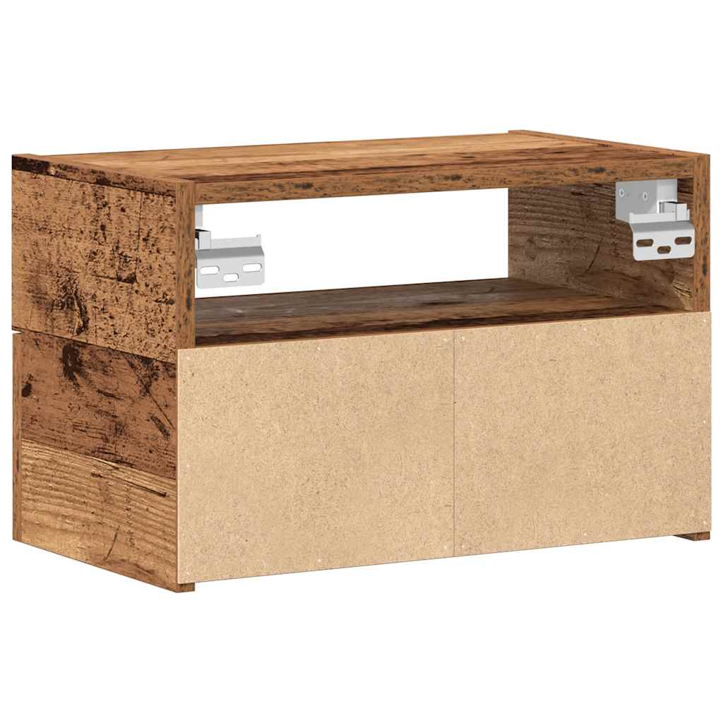 vidaXL Tables de chevet murales 2 pcs aspect bois de récupération 45x26x28,5 cm