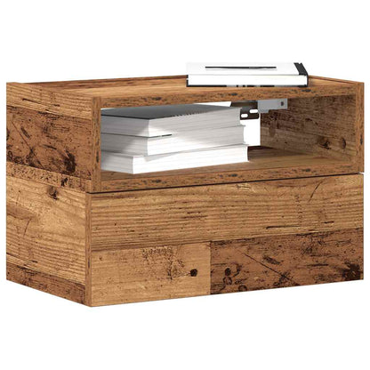 vidaXL Tables de chevet murales 2 pcs aspect bois de récupération 45x26x28,5 cm