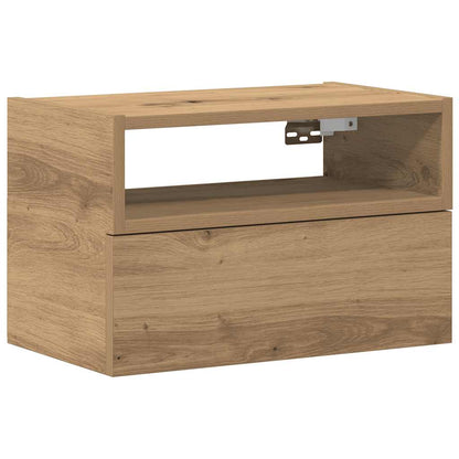 vidaXL Table de chevet murale chêne artisanal 45x26x28,5 cm