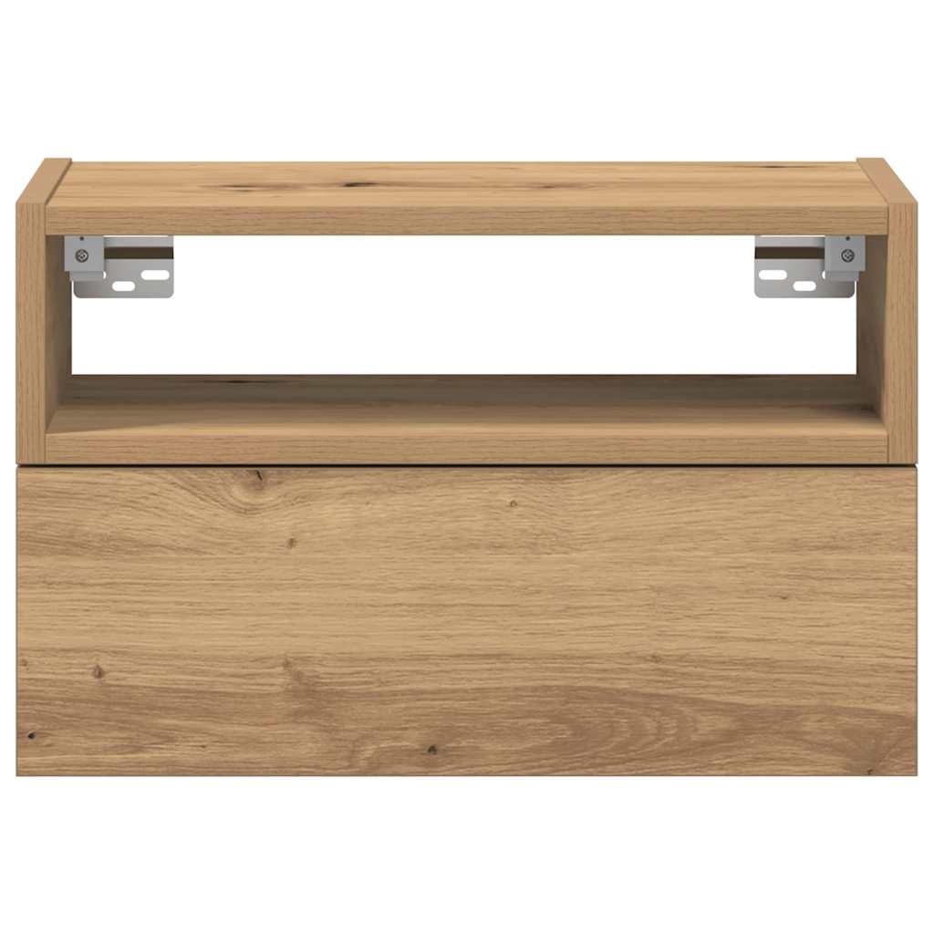 vidaXL Table de chevet murale chêne artisanal 45x26x28,5 cm