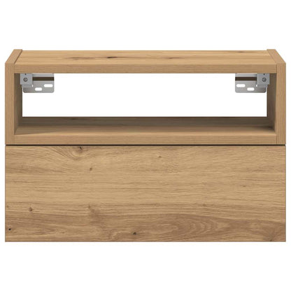 vidaXL Table de chevet murale chêne artisanal 45x26x28,5 cm