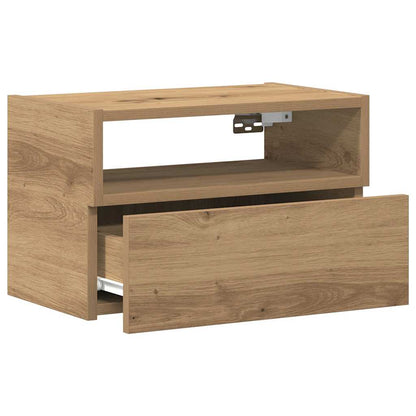vidaXL Table de chevet murale chêne artisanal 45x26x28,5 cm