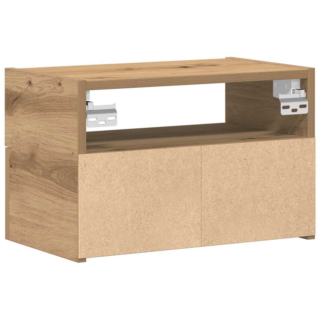 vidaXL Table de chevet murale chêne artisanal 45x26x28,5 cm