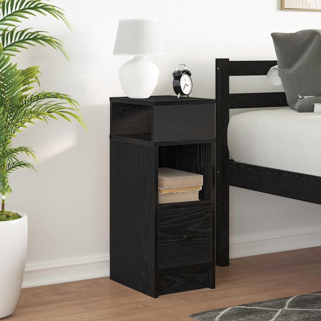 vidaXL Nachttisch mit Schublade Schwarz 25x31x66 cm