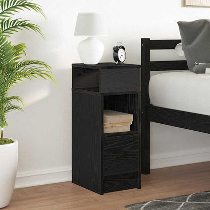 vidaXL Nachttisch mit Schublade Schwarz 25x31x66 cm