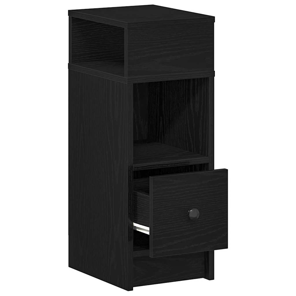 vidaXL Nachttisch mit Schublade Schwarz 25x31x66 cm