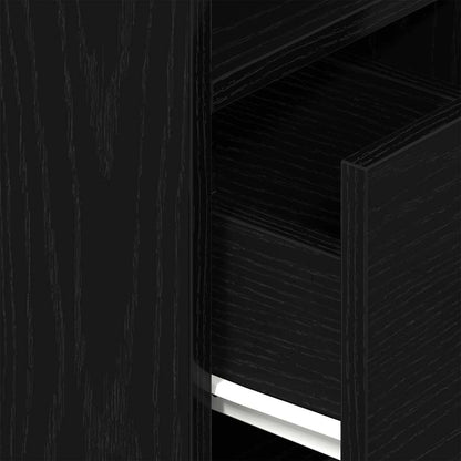 vidaXL Nachttisch mit Schublade Schwarz 25x31x66 cm