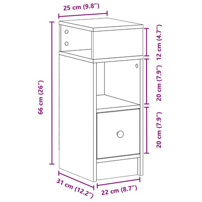 vidaXL Nachttisch mit Schublade Schwarz 25x31x66 cm