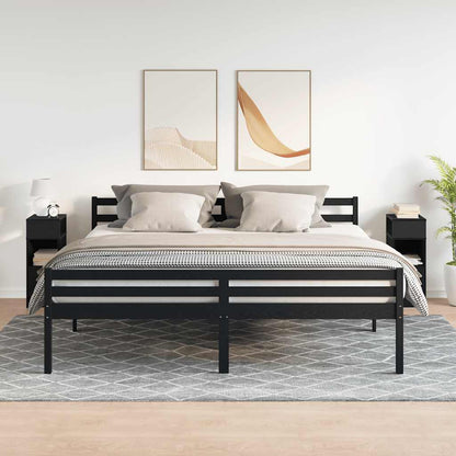 vidaXL Tables de chevet 2 pcs avec tiroir Noir 25x31x66 cm