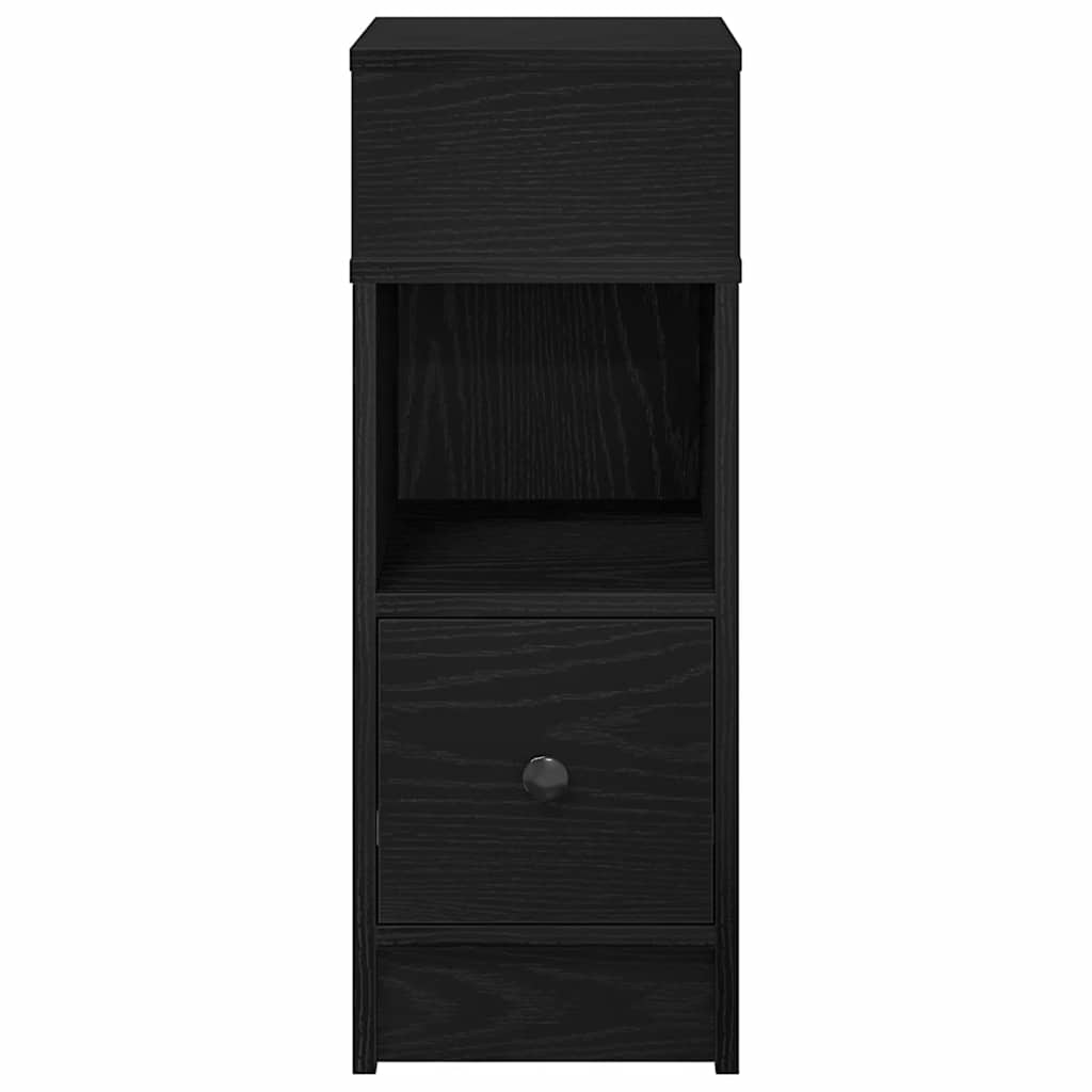 vidaXL Tables de chevet 2 pcs avec tiroir Noir 25x31x66 cm