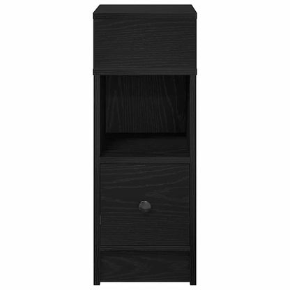 vidaXL Tables de chevet 2 pcs avec tiroir Noir 25x31x66 cm