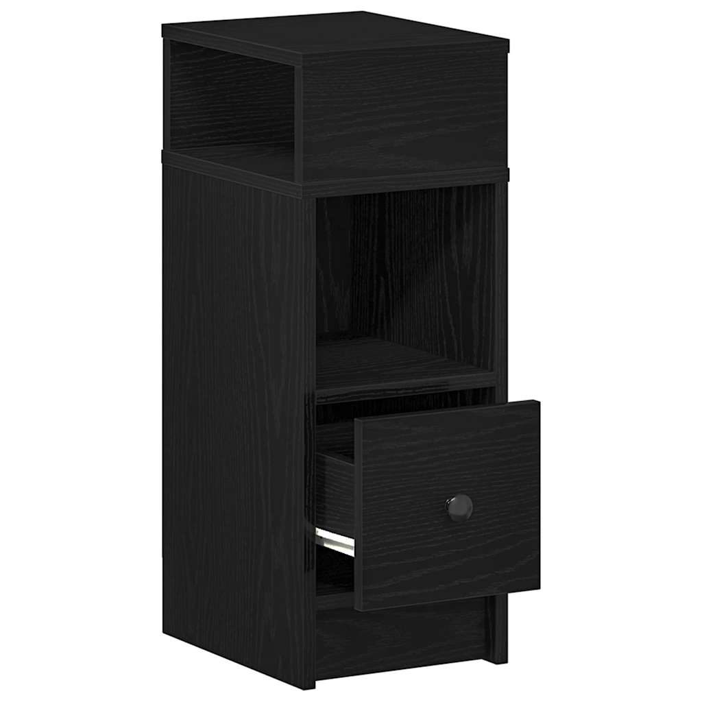 vidaXL Tables de chevet 2 pcs avec tiroir Noir 25x31x66 cm