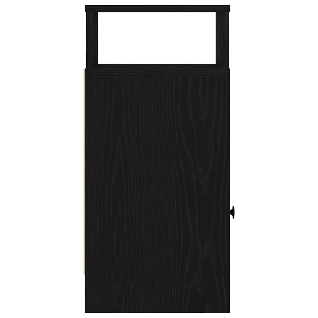 vidaXL Tables de chevet 2 pcs avec tiroir Noir 25x31x66 cm