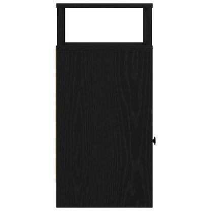 vidaXL Tables de chevet 2 pcs avec tiroir Noir 25x31x66 cm