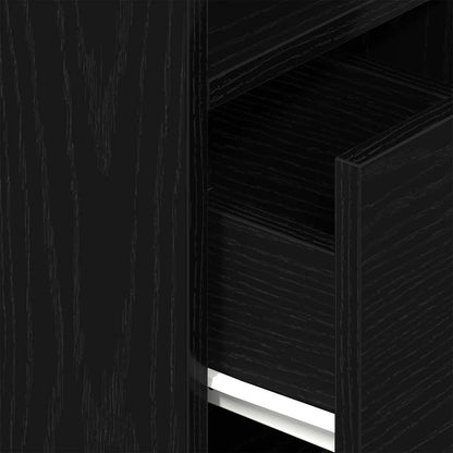 vidaXL Tables de chevet 2 pcs avec tiroir Noir 25x31x66 cm