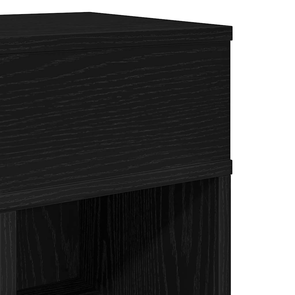 vidaXL Tables de chevet 2 pcs avec tiroir Noir 25x31x66 cm